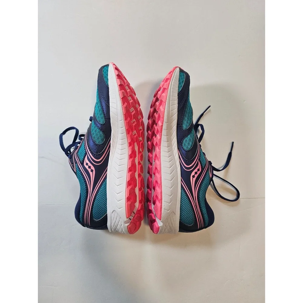Saucony Cohesion 12 Sneakers Womens 8 Teal Navy Pink Running‎ Shoes